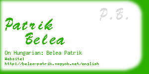 patrik belea business card